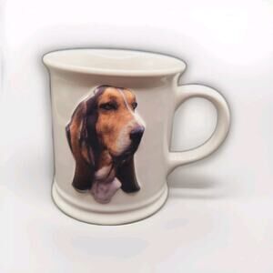 Bassett Hound Raised Dog Relief Coffee Cup Mug
